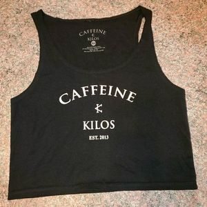 Caffeine & Kilos black crop tanktop